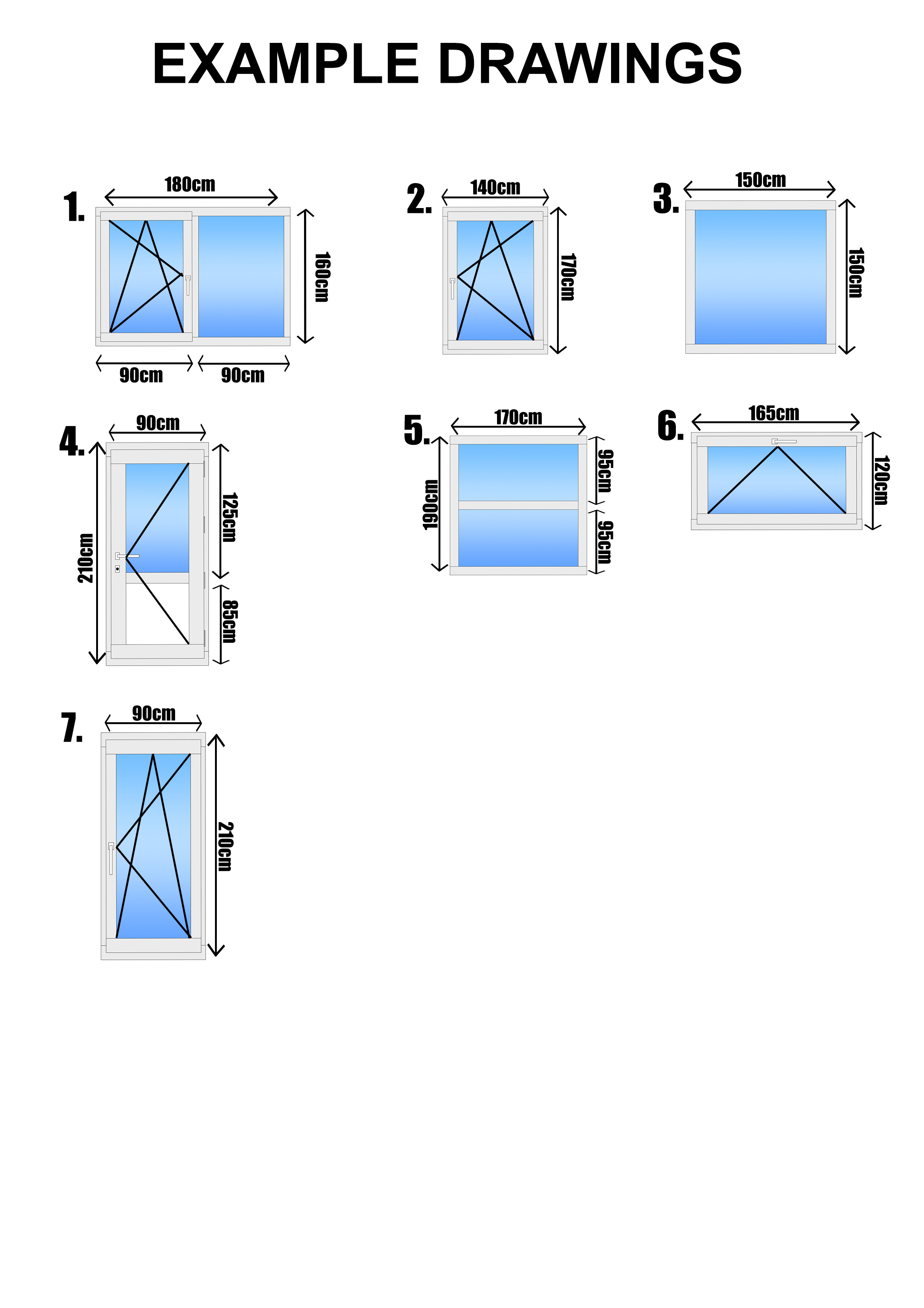 Eksempel på vinduesopmåling